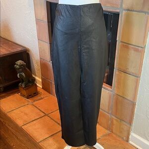 Naked Wardrobe Black Vegan/Faux Leather Pencil Midi Skirt, size 1X